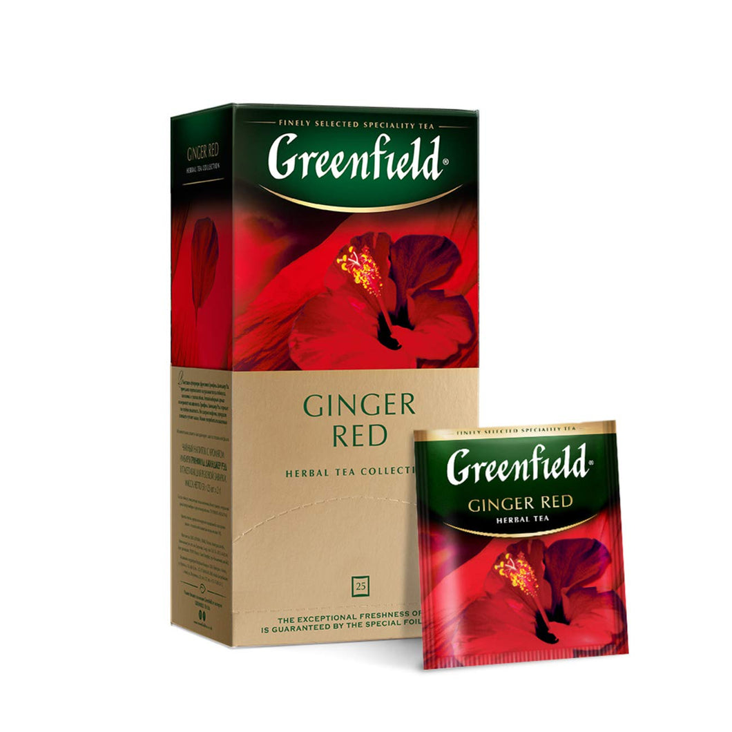 Greenfield Ginger Red Herbal Tea 25 Teabags