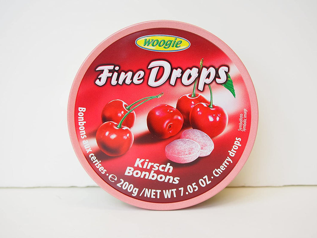 Woogie Fine Drops Cherry Hard Candy 200 g (7.05 Oz)